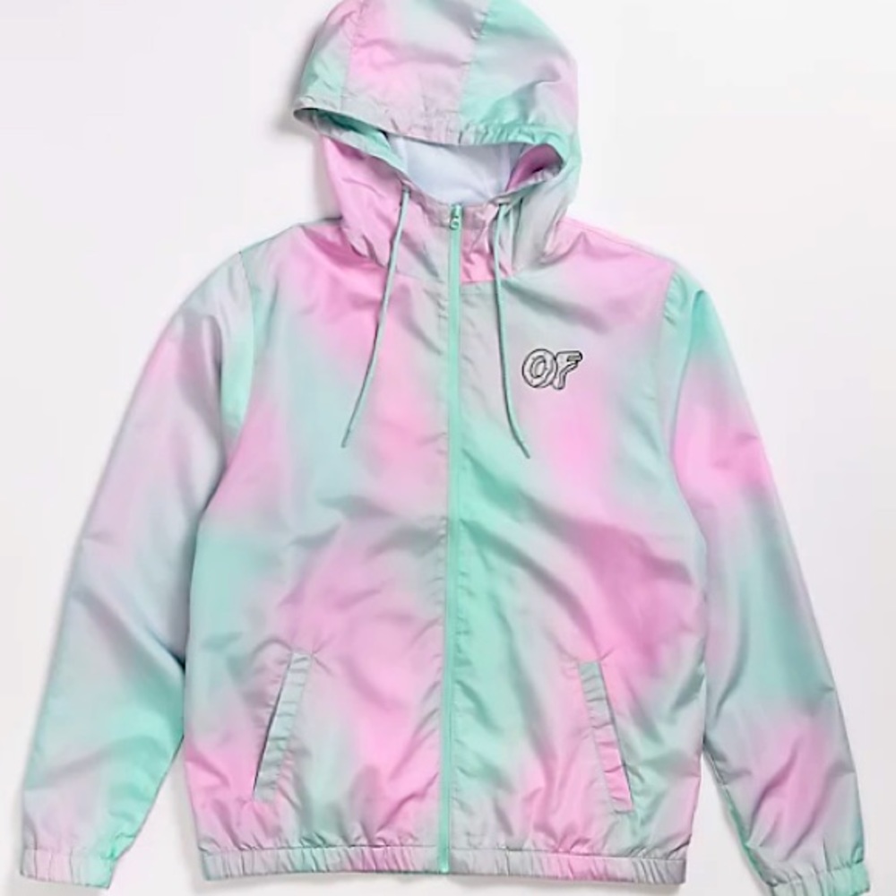 BRAND NEW NEVER WORN WOMENS Odd Future Tie Dye Windbreaker Jacket SIZE XS
